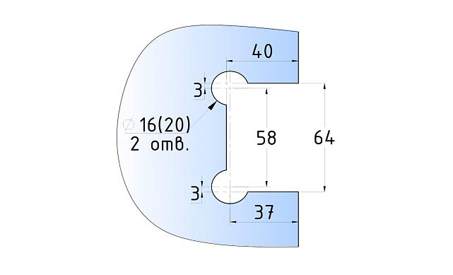 Петля для душевой стена-стекло 90х55 мм, 90°, односторонняя, цинк, черный t305 BZn 3