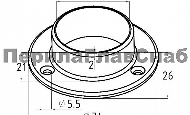 Фланец для трубы Ø38.1 мм, полированный, литой, под 3 самореза 4.8 мм, (AISI 316) k033-3 2 Фланец для трубы Ø38.1 мм, полированный, литой, под 3 самореза 4.8 мм, (AISI 316) k033-3 2