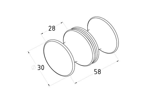 Ручка-кноб для душа, алюминий-черный t691 ALBL 2