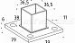 Фланец для трубы 40х40, литой, закладная под стойку, AISI 304 k350