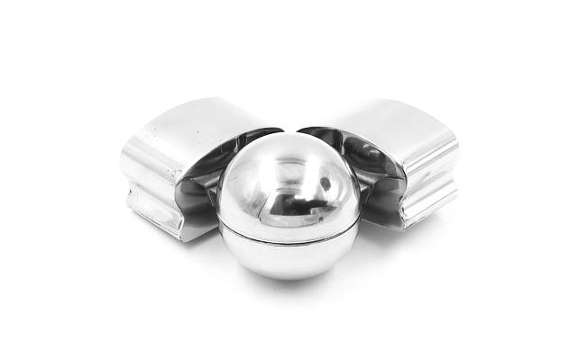 Поворот пластикового фигурного поручня, шаровый, полированный, AISI 304 k061 3