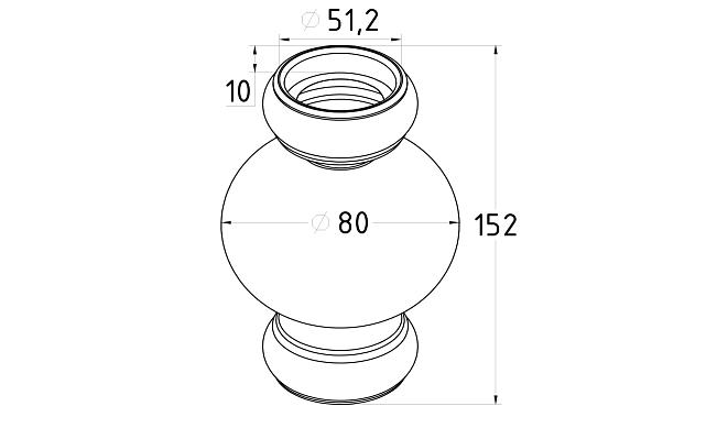Вставка внутреннего заполнения для стойки Ø50.8, серебро k387-89 2