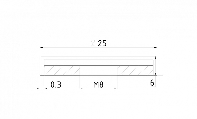 Гайка М8 глухая, шлифованная, (AISI 304) k080-2 2 Гайка М8 глухая, шлифованная, (AISI 304) k080-2 2