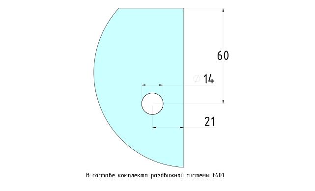 Соединитель труба-стекло, для прямоугольного трека, шлифованный t462 SSS 3