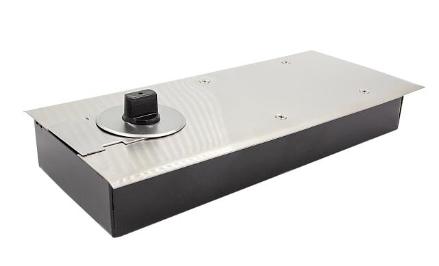 Доводчик для стеклянной двери до 80 кг EN3, напольный, 500 тыс. циклов, нержавеющая сталь AISI 304, шлифованная t183 SSS 6