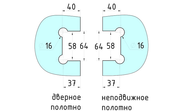 Петля для душевой кабины стекло-стекло 180° 90х55 мм латунь-хром, полированная t303 PC 5