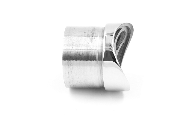 Наконечник седловина прямая 90° на стойку Ø38.1 мм, под поручень Ø50.8 мм, литая, полированная, AISI 304, k044-1 5 Наконечник седловина прямая 90° на стойку Ø38.1 мм, под поручень Ø50.8 мм, литая, полированная, AISI 304, k044-1 5