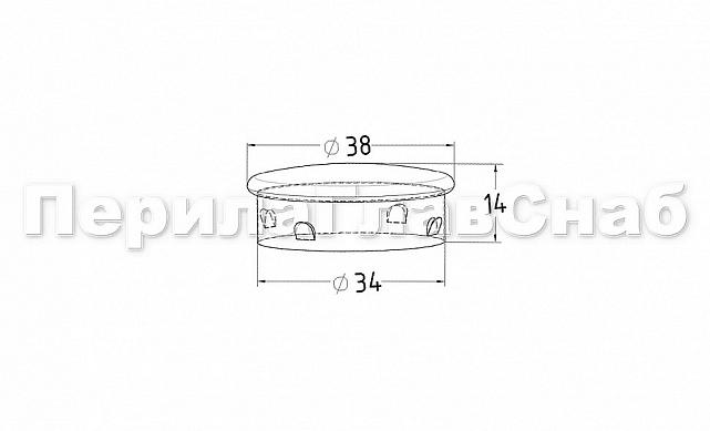 Заглушка штампованная для трубы Ø38.1х0.6 мм (AISI 316) полированная k036-8 2 Заглушка штампованная для трубы Ø38.1х0.6 мм (AISI 316) полированная k036-8 2