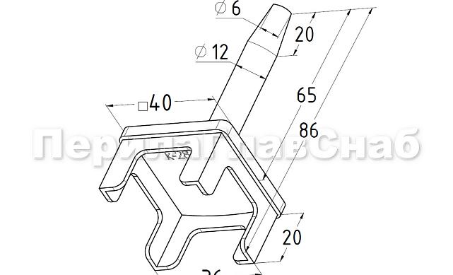 Наконечник палец (солдатик) на стойку из профильной трубы 40х40х1.5 мм, сварной, усеченный, облегченный, полированный, нержавеющий AISI 304 k285-999 2