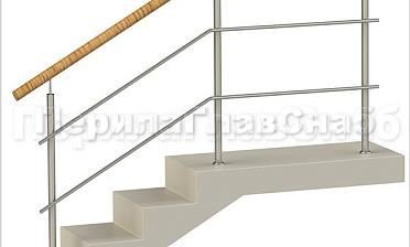 Два ригеля на сварке, круглый пластиковый поручень и круглые стойки купить в Екатеринбурге