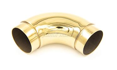 Отвод поручня под Ø50.8х102х1.45 мм, 90°, полированный 600 Grit, с двумя установочными кольцами, золото k052-88 купить в Екатеринбурге