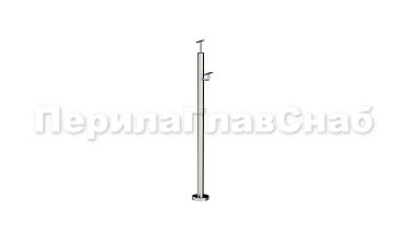 Стойка для пандуса: под 2 поручня Ø38.1 мм для инвалидов, с наконечником, полированная, высота 860 мм  (AISI 304) k751 купить в Екатеринбурге